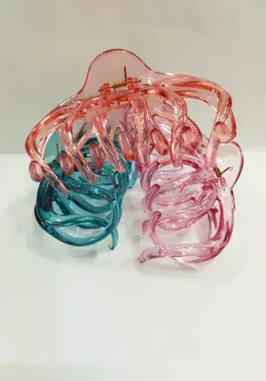 קליפס גדול שקוף צבעוני